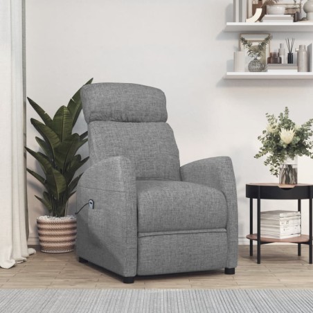 vidaXL Poltrona Elettrica Reclinabile Grigio Chiaro in Tessuto