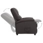 vidaXL Poltrona Reclinabile Elettrica Marrone in Vera Pelle