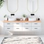 vidaXL Piano Bagno Marrone Chiaro 200x60x4 cm Legno Massello Trattato