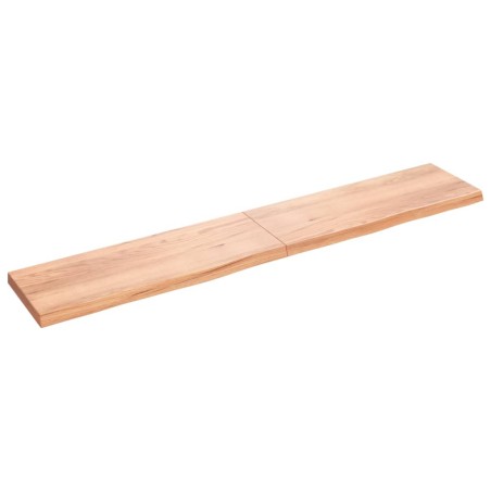 vidaXL Piano Bagno Marrone Chiaro 220x40x6 cm Legno Massello Trattato