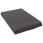 vidaXL Piano Bagno Marrone Scuro 40x30x(2-6)cm Legno Massello Trattato