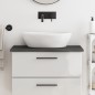 vidaXL Piano Bagno Grigio Scuro 80x40x2 cm Legno Massello Trattato