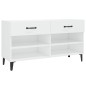 Scarpiera Bianco Lucido 102x35x55 cm in Legno Multistrato