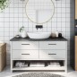 vidaXL Piano Bagno Marrone Scuro 100x40x2cm Legno Massello Trattato