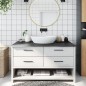 vidaXL Piano Bagno Marrone Scuro 100x50x2 cm Legno Massello Trattato