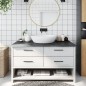 vidaXL Piano Bagno Marrone Scuro 100x60x(2-4)cm Legno Trattato