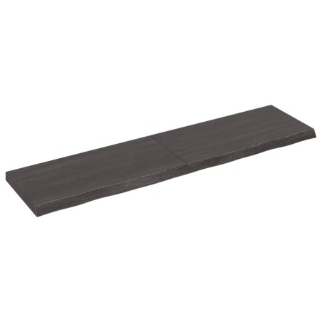 vidaXL Piano Bagno Grigio Scuro 120x30x4 cm Legno Massello Trattato