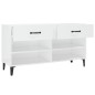 Scarpiera Bianco Lucido 102x35x55 cm in Legno Multistrato