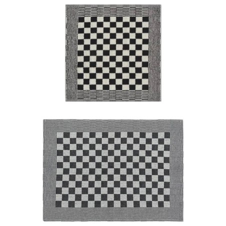 vidaXL Set Strofinacci 10 pz in Cotone Nero e Bianco