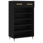vidaXL Scarpiera Nera 60x35x105 cm in Legno Multistrato vidaXL Scarpiera Nera 60x35x105 cm in Legno Multistrato