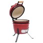 vidaXL Barbecue Affumicatore 2 in 1 Kamado in Ceramica 56 cm Rosso vidaXL Barbecue Affumicatore 2 in 1 Kamado in Ceramica 56 cm Rosso