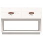 Mobile Porta TV Bianco 90x40x60 cm in Legno Massello di Pino