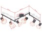 vidaXL Plafoniera con 6 Faretti E14 Nera e Rame vidaXL Plafoniera con 6 Faretti E14 Nera e Rame