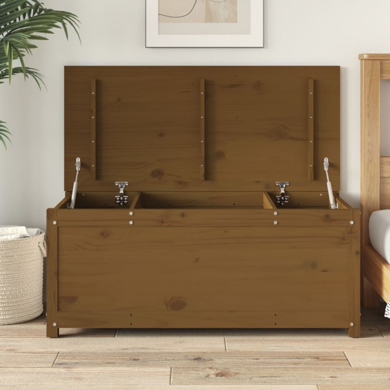 vidaXL Contenitore Portaoggetti Miele 110x50x45,5cm Massello di Pino vidaXL Contenitore Portaoggetti Miele 110x50x45,5cm Massello di Pino