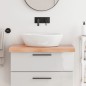 vidaXL Piano Bagno Marrone Chiaro 80x50x6 cm Legno Massello Trattato vidaXL Piano Bagno Marrone Chiaro 80x50x6 cm Legno Massello Trattato