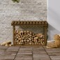 Portalegna Miele 108x64,5x78 cm in Legno Massello di Pino Portalegna Miele 108x64,5x78 cm in Legno Massello di Pino