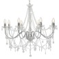 vidaXL Lampadario con Perline Argento 8 Lampadine E14 vidaXL Lampadario con Perline Argento 8 Lampadine E14