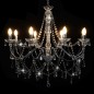 vidaXL Lampadario con Perline Argento 8 Lampadine E14 vidaXL Lampadario con Perline Argento 8 Lampadine E14