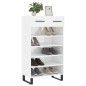 vidaXL Scarpiera Bianco Lucido 60x35x105 cm in Legno Multistrato vidaXL Scarpiera Bianco Lucido 60x35x105 cm in Legno Multistrato