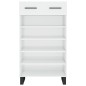 vidaXL Scarpiera Bianco Lucido 60x35x105 cm in Legno Multistrato vidaXL Scarpiera Bianco Lucido 60x35x105 cm in Legno Multistrato