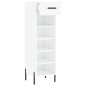 vidaXL Scarpiera Bianco Lucido 30x35x105 cm in Legno Multistrato vidaXL Scarpiera Bianco Lucido 30x35x105 cm in Legno Multistrato