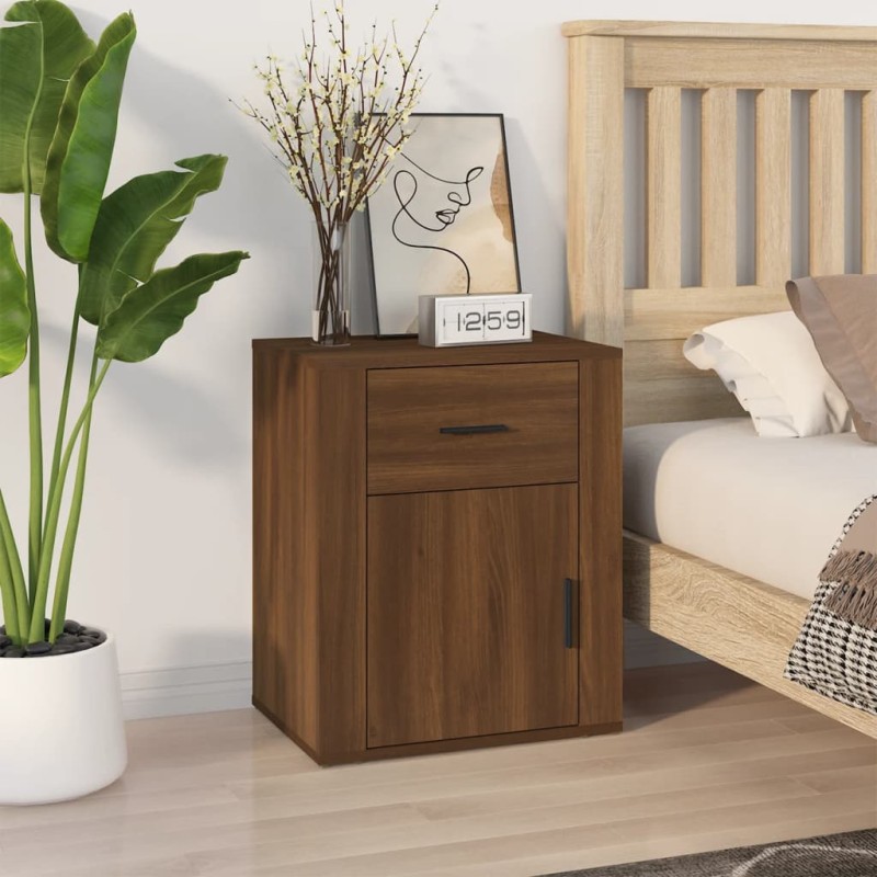Comodino Rovere Marrone 50x36x60 cm Legno Multistrato Comodino Rovere Marrone 50x36x60 cm Legno Multistrato