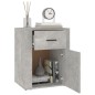 Comodino Grigio Cemento 50x36x60 cm in Legno Multistrato