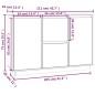 Credenza Nera 111x34x75 cm in Legno Massello di Pino Credenza Nera 111x34x75 cm in Legno Massello di Pino