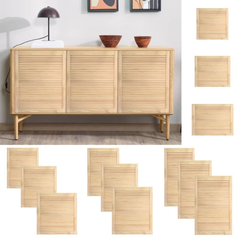 vidaXL Ante a Lamelle 4 pz in Legno Massello di Pino 39,5x49,4 cm vidaXL Ante a Lamelle 4 pz in Legno Massello di Pino 39,5x49,4 cm