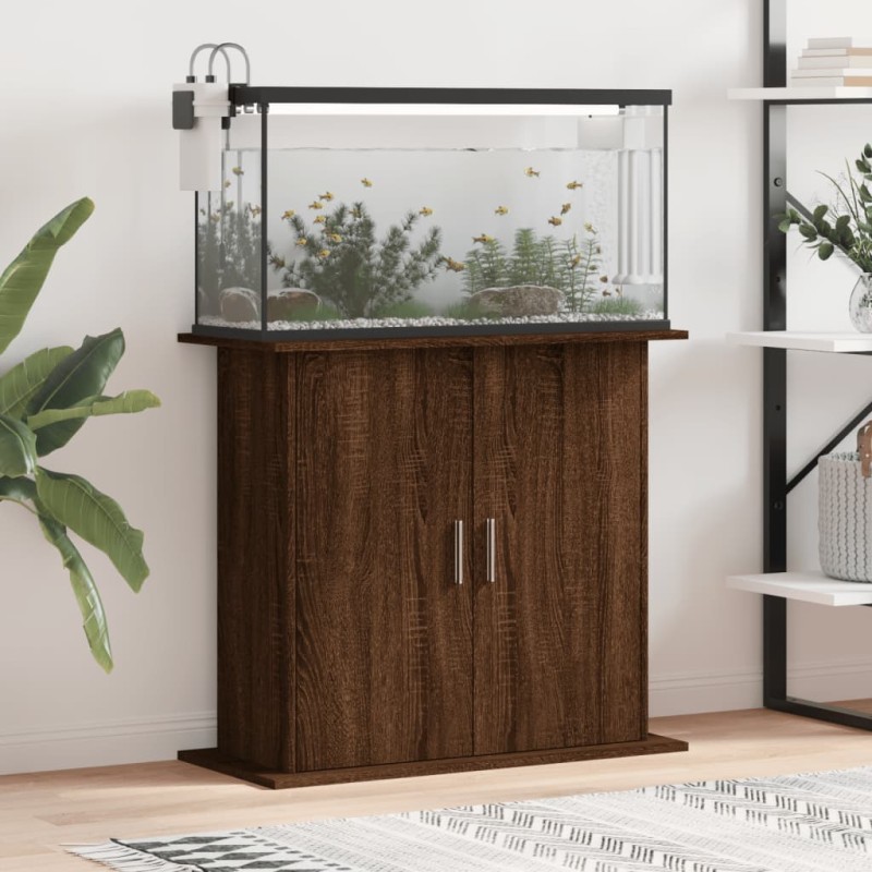vidaXL Supporto Acquario 81x36x73 cm Legno Multistrato Rovere Marrone vidaXL Supporto Acquario 81x36x73 cm Legno Multistrato Rovere Marrone
