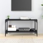 Mobile Porta TV Nero 80x33x41 cm in Legno Multistrato e Acciaio Mobile Porta TV Nero 80x33x41 cm in Legno Multistrato e Acciaio