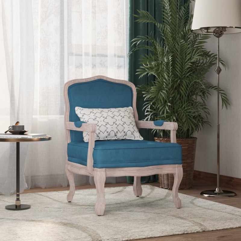 vidaXL Poltrona Blu 64x64x90 cm in Velluto vidaXL Poltrona Blu 64x64x90 cm in Velluto