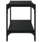 Mobile Porta TV Nero 80x33x41 cm in Legno Multistrato e Acciaio Mobile Porta TV Nero 80x33x41 cm in Legno Multistrato e Acciaio