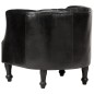 vidaXL Poltrona a Pozzetto Nera 62x58x65 cm in Vera Pelle vidaXL Poltrona a Pozzetto Nera 62x58x65 cm in Vera Pelle