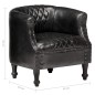 vidaXL Poltrona a Pozzetto Nera 62x58x65 cm in Vera Pelle vidaXL Poltrona a Pozzetto Nera 62x58x65 cm in Vera Pelle