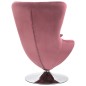 vidaXL Poltrona a Uovo Girevole con Cuscino Rosa in Velluto vidaXL Poltrona a Uovo Girevole con Cuscino Rosa in Velluto