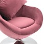 vidaXL Poltrona a Uovo Girevole con Cuscino Rosa in Velluto vidaXL Poltrona a Uovo Girevole con Cuscino Rosa in Velluto