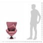 vidaXL Poltrona a Uovo Girevole con Cuscino Rosa in Velluto vidaXL Poltrona a Uovo Girevole con Cuscino Rosa in Velluto