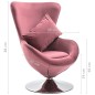 vidaXL Poltrona a Uovo Girevole con Cuscino Rosa in Velluto vidaXL Poltrona a Uovo Girevole con Cuscino Rosa in Velluto