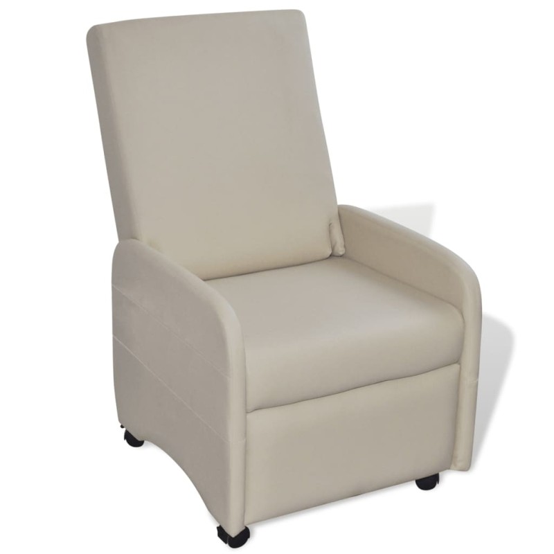 vidaXL Poltrona Reclinabile Crema in Similpelle