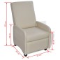 vidaXL Poltrona Reclinabile Crema in Similpelle