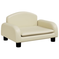 vidaXL Divano per Bambini Crema 50x40x30 cm in Similpelle