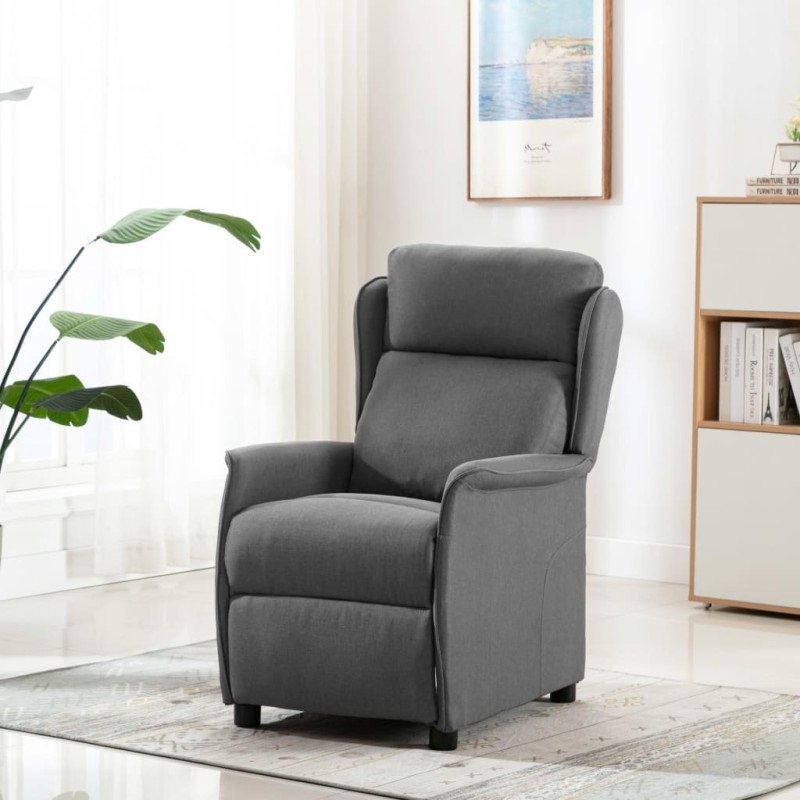 vidaXL Poltrona Reclinabile in Tessuto Grigio Chiaro