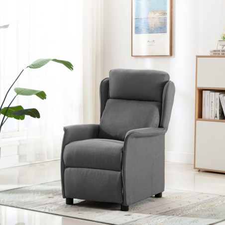 vidaXL Poltrona Reclinabile in Tessuto Grigio Chiaro