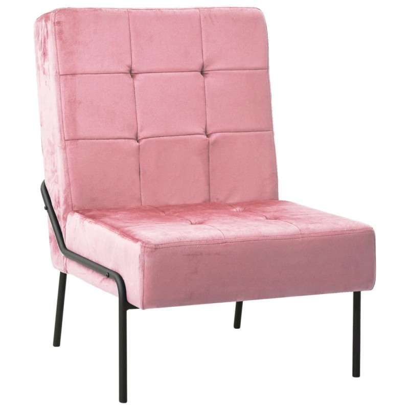 vidaXL Poltrona Relax 65x79x87 cm Rosa in Velluto vidaXL Poltrona Relax 65x79x87 cm Rosa in Velluto