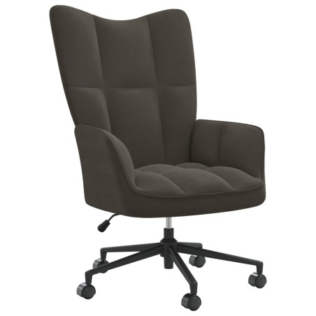 vidaXL Sedia Relax Grigio Scuro in Velluto
