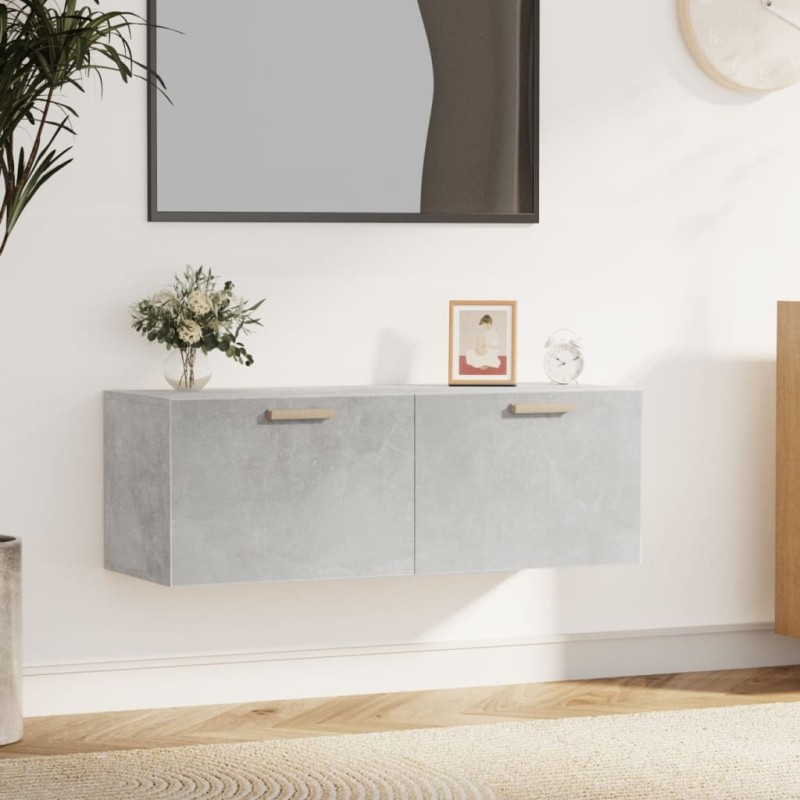 Mobile Pensile Grigio Cemento 100x36,5x35 cm Legno Multistrato Mobile Pensile Grigio Cemento 100x36,5x35 cm Legno Multistrato
