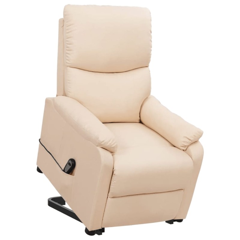 vidaXL Poltrona Alzapersona Crema in Tessuto