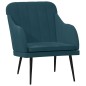 vidaXL Poltrona Blu 63x76x80 cm Velluto vidaXL Poltrona Blu 63x76x80 cm Velluto
