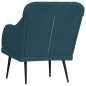 vidaXL Poltrona Blu 63x76x80 cm Velluto vidaXL Poltrona Blu 63x76x80 cm Velluto